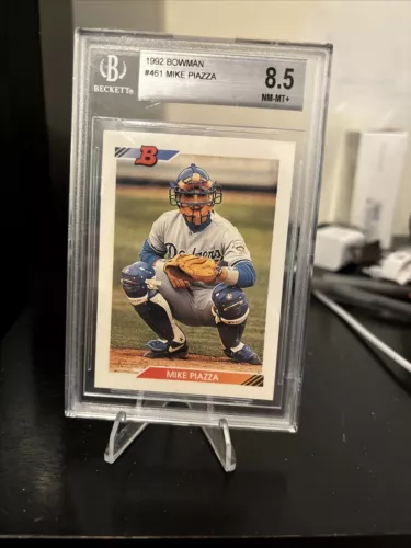 1992 Bowman #461 Mike Piazza RC Rookie BGS 8.5 LOS ANGELES DODGERS CENTERING 10