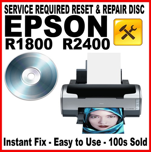 Epson R1800 R2400 Printer - Fault Reset : Flashing Light Error Fix Disc - Afbeelding 1 van 1