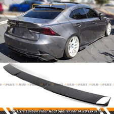 M STYLE CARBON FIBER REAR WINDOW ROOF SPOILER FOR 14-20 LEXUS IS300 IS350 IS200t