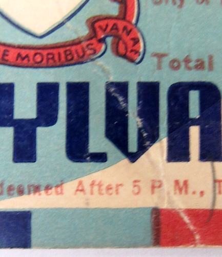 1938 COLUMBIA at PENNSYLVANIA football ticket - Foto 2 di 4