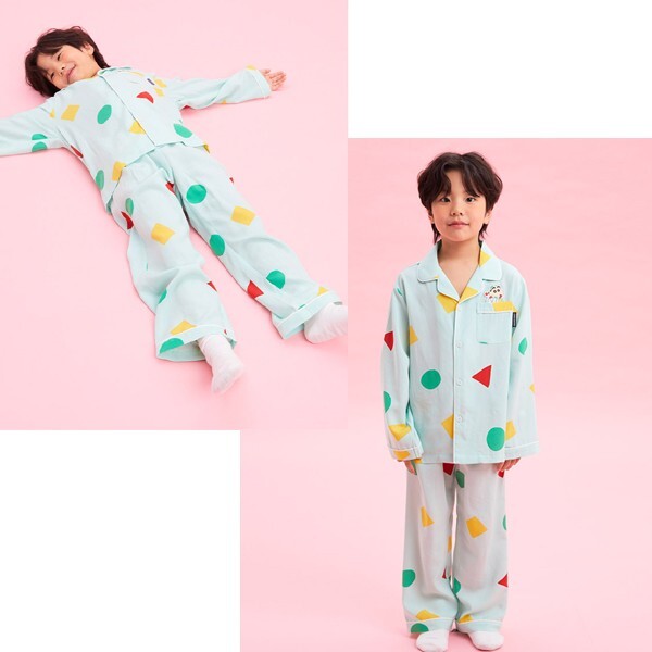 SPAO Kids Crayon Shin Chan Pajama Set Mint Pink Kids Pajama