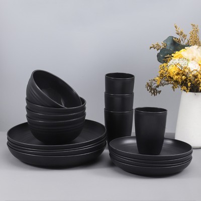 32-Piece Safe Non-breakable Dishware Plastic Tableware Set Food-grade Reusable