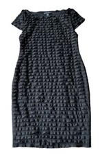 Banana Republic Black Stretch Short Sleeve Ruffle Sheath Dress Size Small