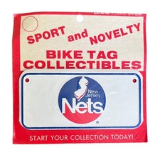 Vintage 1970's New Jersey Nets Basketball Metal Bike License Plate New in Packg
