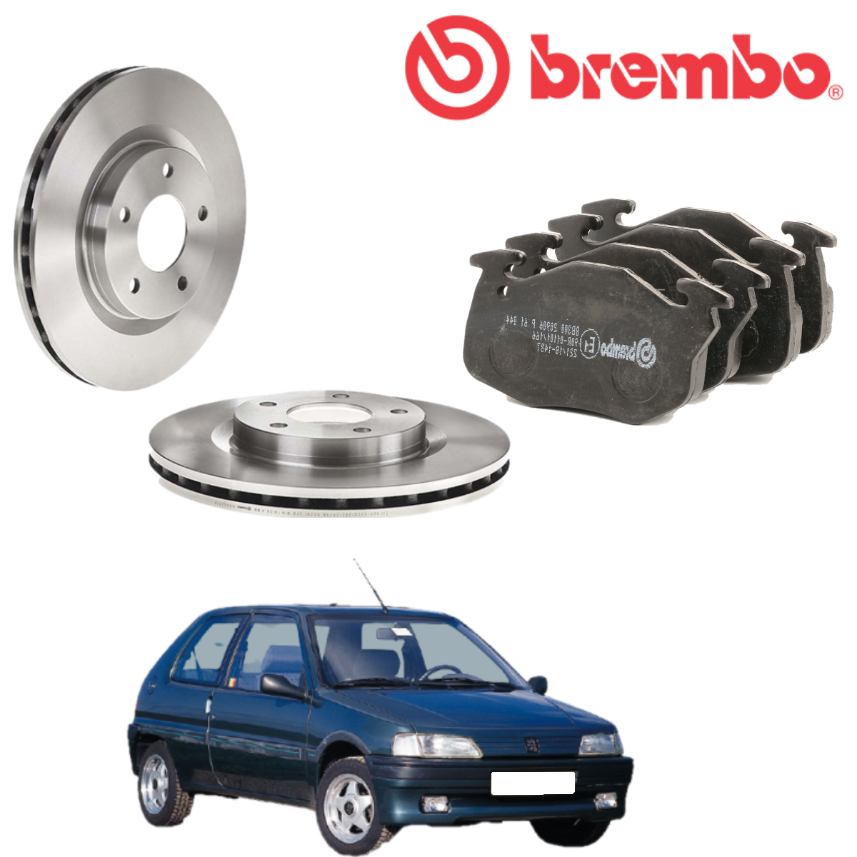 Kit Dischi e Pastiglie Freno Assale Anteriore Peugeot 106 (1A, 1C)  106 II (1)