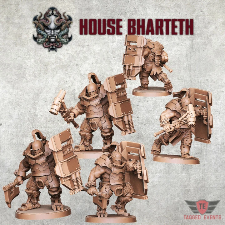 Imperial Soldiers of the Grim Guard x 5, Death Division, Mech Ogre Korps