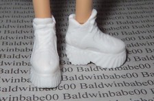 SHOES  11.5" FASHION DOLL MADE TO MOVE BMR1959 WHITE PLATFORM TENNIS SNEAKERS