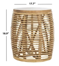 Safavieh MAUI RATTAN DRUM STOOL TABLE, Reduced Price 2172730214 STL6500C