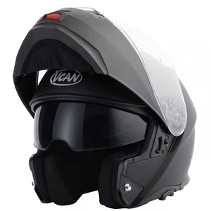 Vcan H272 Flip-Front Motorcycle Helmet Modular Matt Black