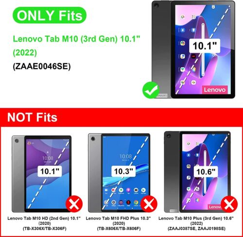 Keyboard Case for Lenovo Tab M10 (3rd Gen) 10.1" (2022) Lightweight Stand Cover - Picture 2 of 9