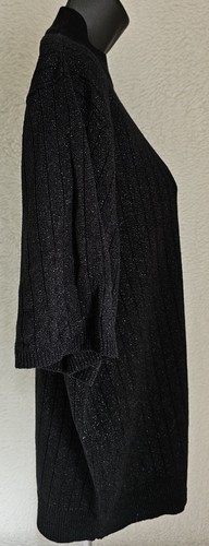Womens Sweater Shirt Top Blouse Size L XL Large X Large Black Silver - Picture 5 of 24