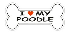 Love My Poodle Bumper Sticker or Helmet Sticker D1100 Dog Bone Pet Lover