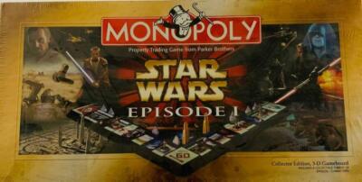 Vintage Monopoly Star Wars Episode 1 Collectors Edition 3D Gameboard 1999 Sealed