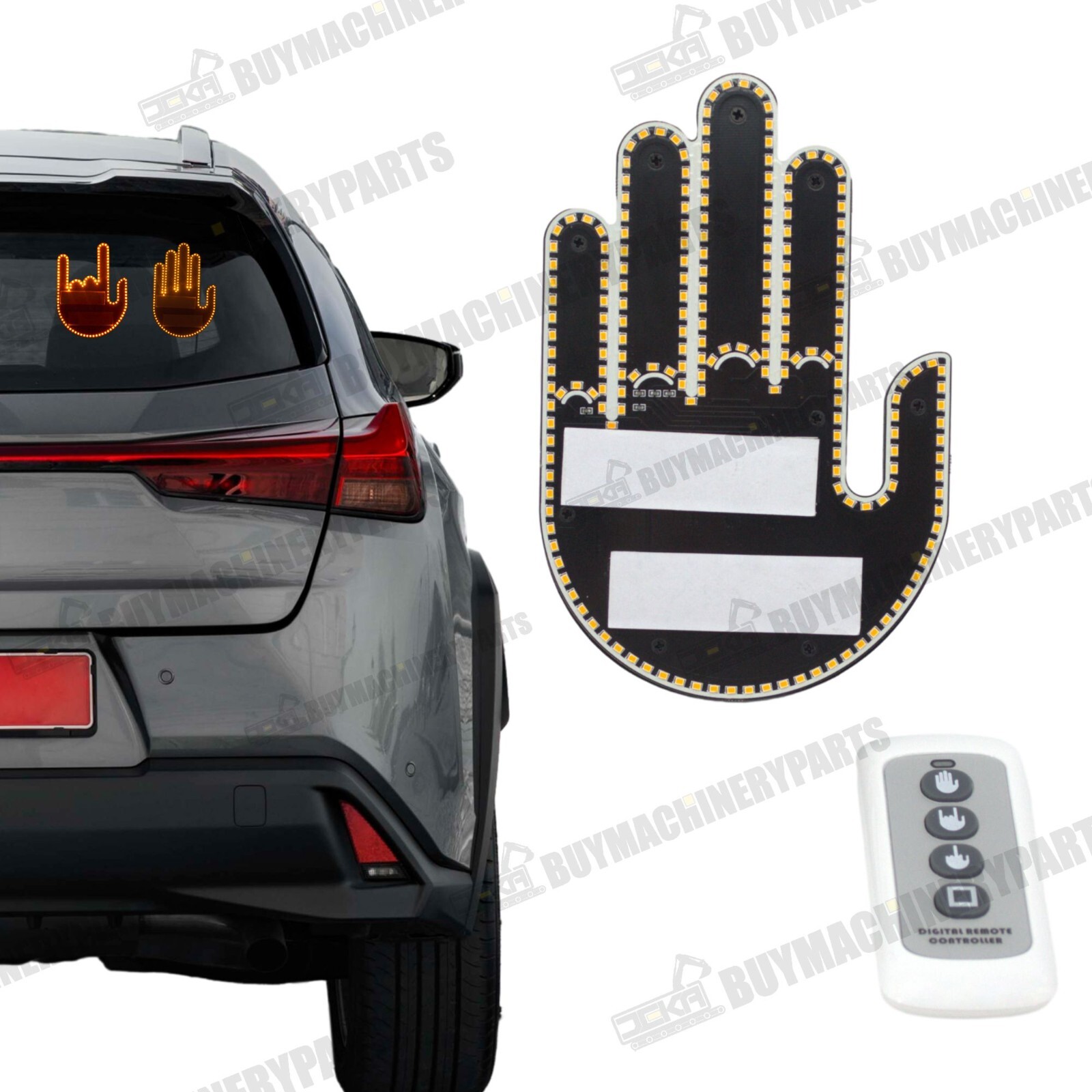 Funny Car Finger Light with Remote, Road Rage Signs Middle