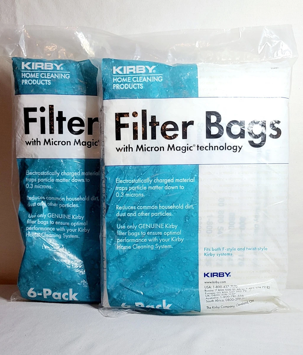 Genuine KIRBY Micron Magic Vacuum Filter Bags 2 F Twist Style 6