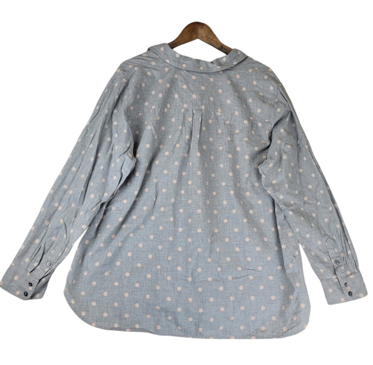 Talbots Collared Button Front Womens 2X Gray Pink… - image 2