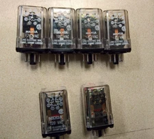 Lot of 6pcs Line Electric Octal Relays (4)MKH1A, (1)MKH2A, (1)MKP2A 120VAC coils