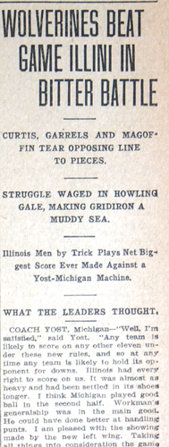 1906 Detroit Sports Page - Fielding Yost, Michigan Wolverines Beat Illinois 28-9 - Picture 2 of 5