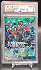 2020-21 Mosaic Tyrese Maxey RC Auto Rookie Scripts GREEN CRACKED ICE PSA 9