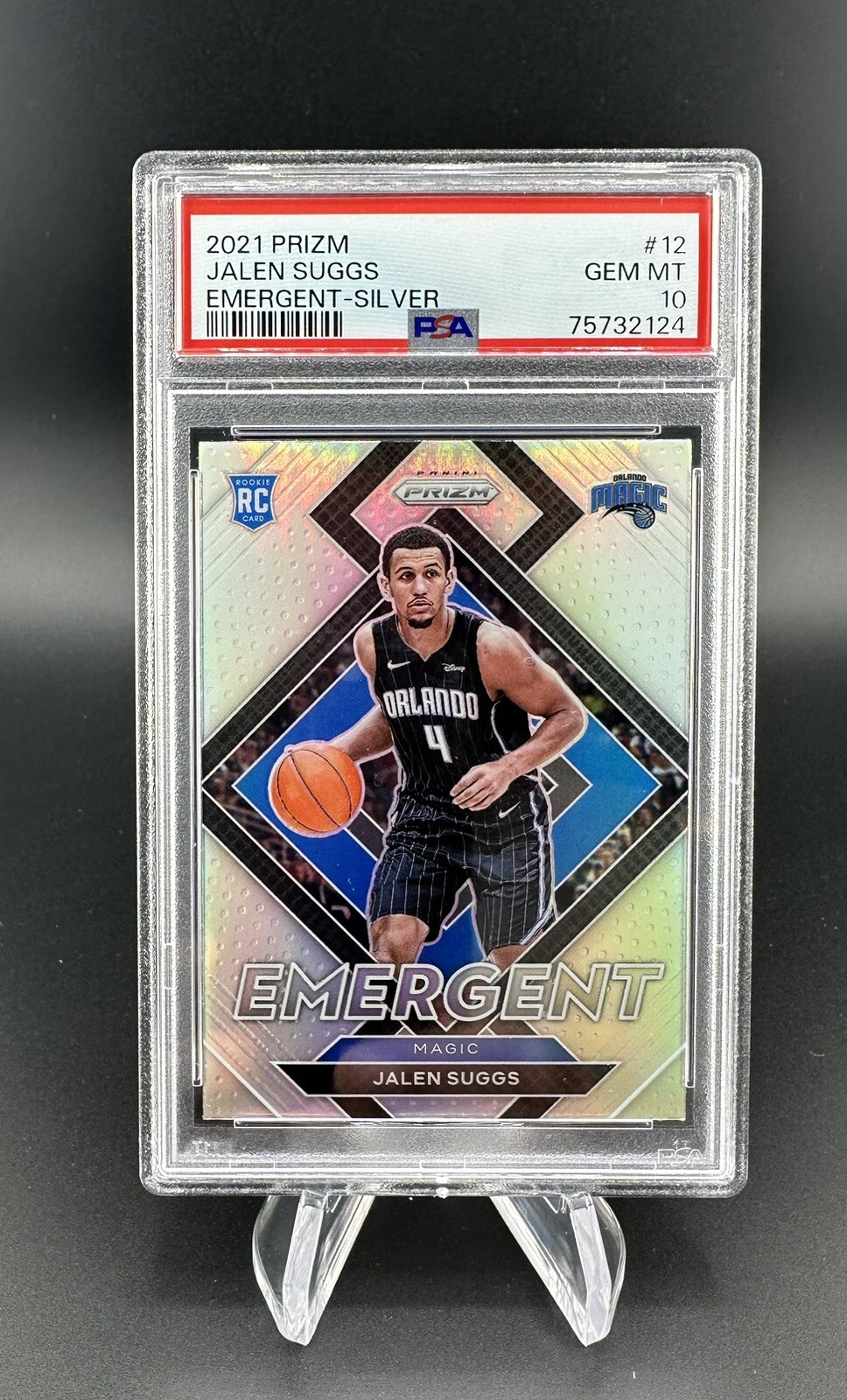 2021 Panini Prizm Jalen Suggs Emergent Silver Prizm Rookie #12 Gem Mint PSA 10
