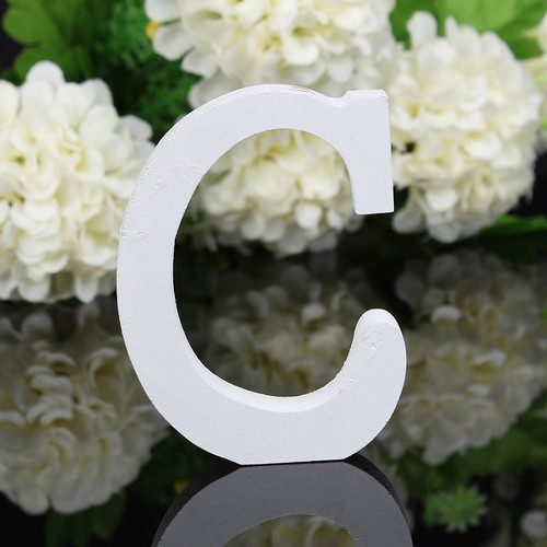 White Personalised Wood Wooden Alphabet Letters Wedding Birthday Home Decor DIY - Picture 10 of 33