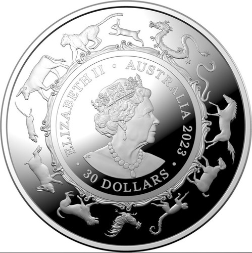 Ready to Post! Lunar Year of the Rabbit $30 1kg Silver 2023 RAM 100 MINTAGE ONLY - Bild 3 von 9