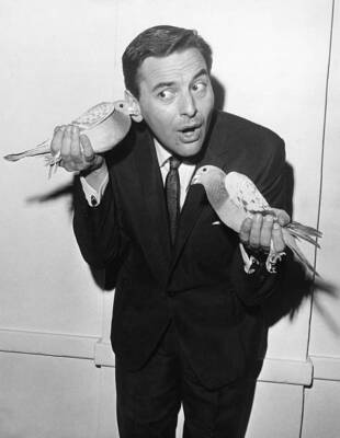 Bob Monkhouse British comic radio television star two racing pigeo- Old Photo