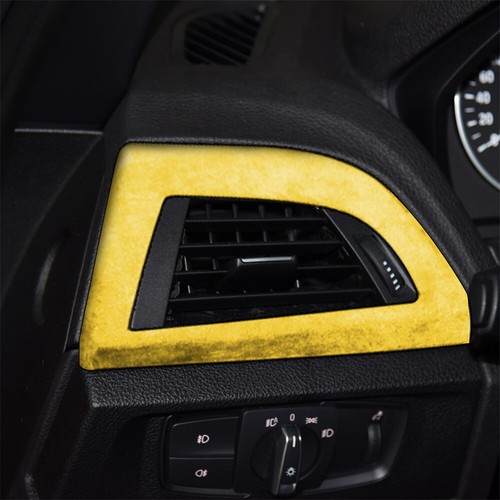 For BMW 1 2 Series F20 F22 2012-18 Suede Yellow Dashboard Air Vent Outlet Trim×2 - Picture 4 of 9