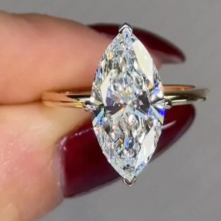 IGI 2.25Ct F VS1 Marquise Lab Grown Diamond Engagement Ring in 14K Two-Tone Gold - Image 3 of 4