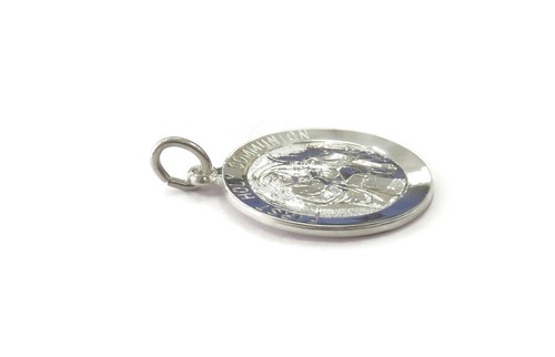Collar Colgante Medalla Redonda Primera Comunión Plata Esterlina 0.925 Dije - Imagen 5 de 8