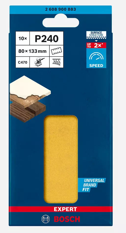 Bosch EXPERT C470 Sandpaper for Orbital Sanders 80 x 133 mm 240
