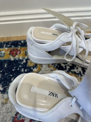 OOAK Custom Zara White Sneaker Heel Sandals Glitter Angel Wings Eu 41 Aus 10 - Picture 8 of 10