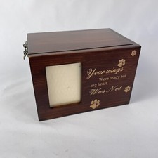 Laqerjc Dog Urn Personalised Wooden Dog Ashes Box Memorial Cat Ashes