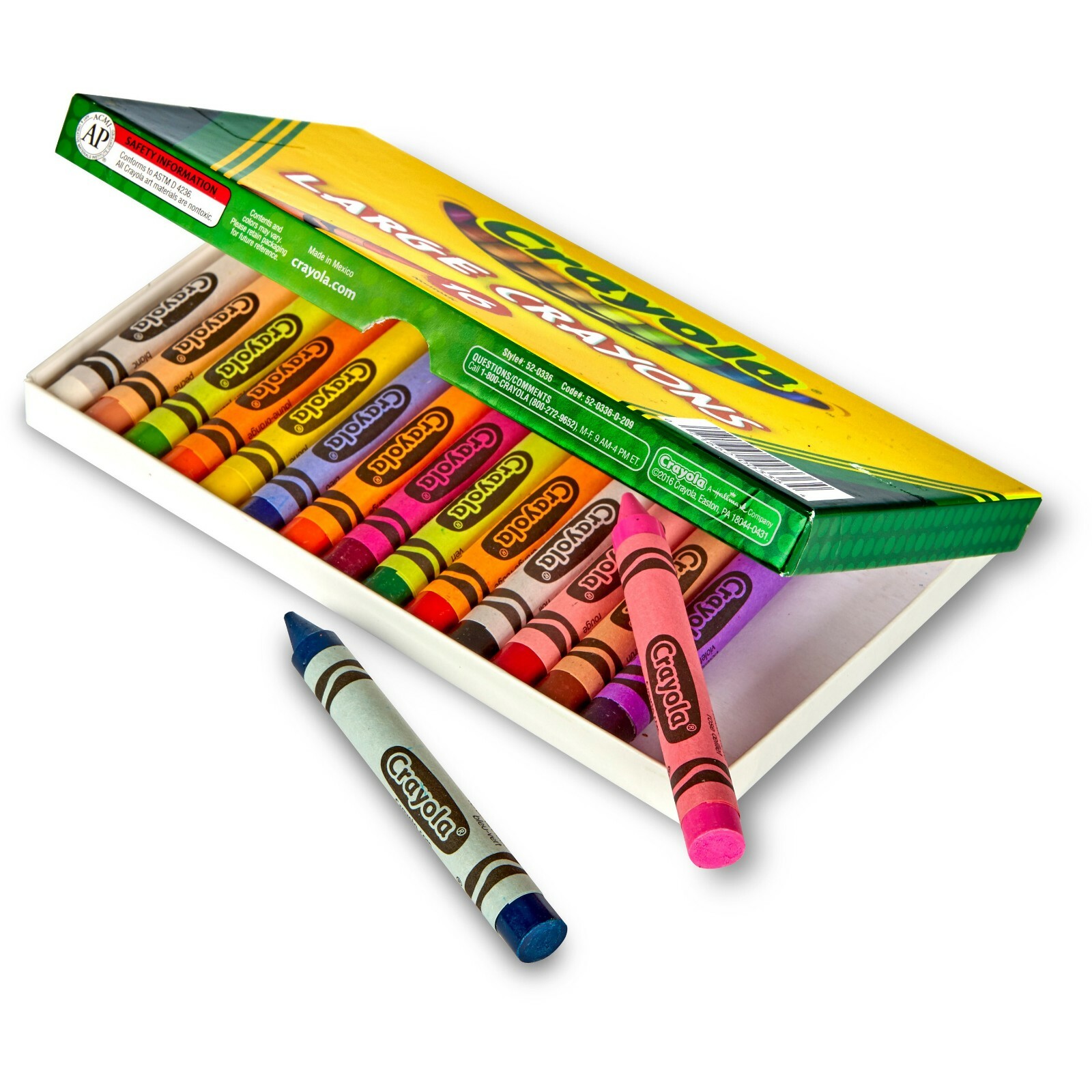 Crayola Large Crayons 16 Different Brilliant Colors/box Lbx6 for sale