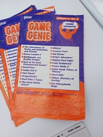Game Genie Update Book Vol Sega NES Cheat Codes Galoob Video Game Manual LOT