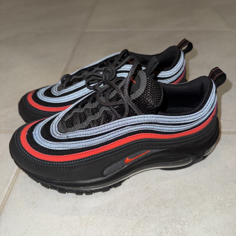 Nike Air Max 97 Black Anthracite Picante Mens 6 Womens 7.5 921826-018 New