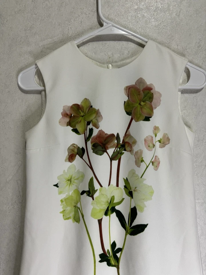 VICTORIA BECKHAM Target 花卉面霜迷你换装连衣裙缎面荷叶边大号 — 第 3/4 张图片