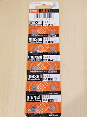 10  pc MAXELL LR41 L736F AG3 V3GA 192 L736 Alkaline 1.5v battery