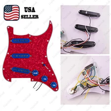 Prewired-Loaded SSS Pickguard Ceramic Pickups For Strat Red Pearl&DBlue