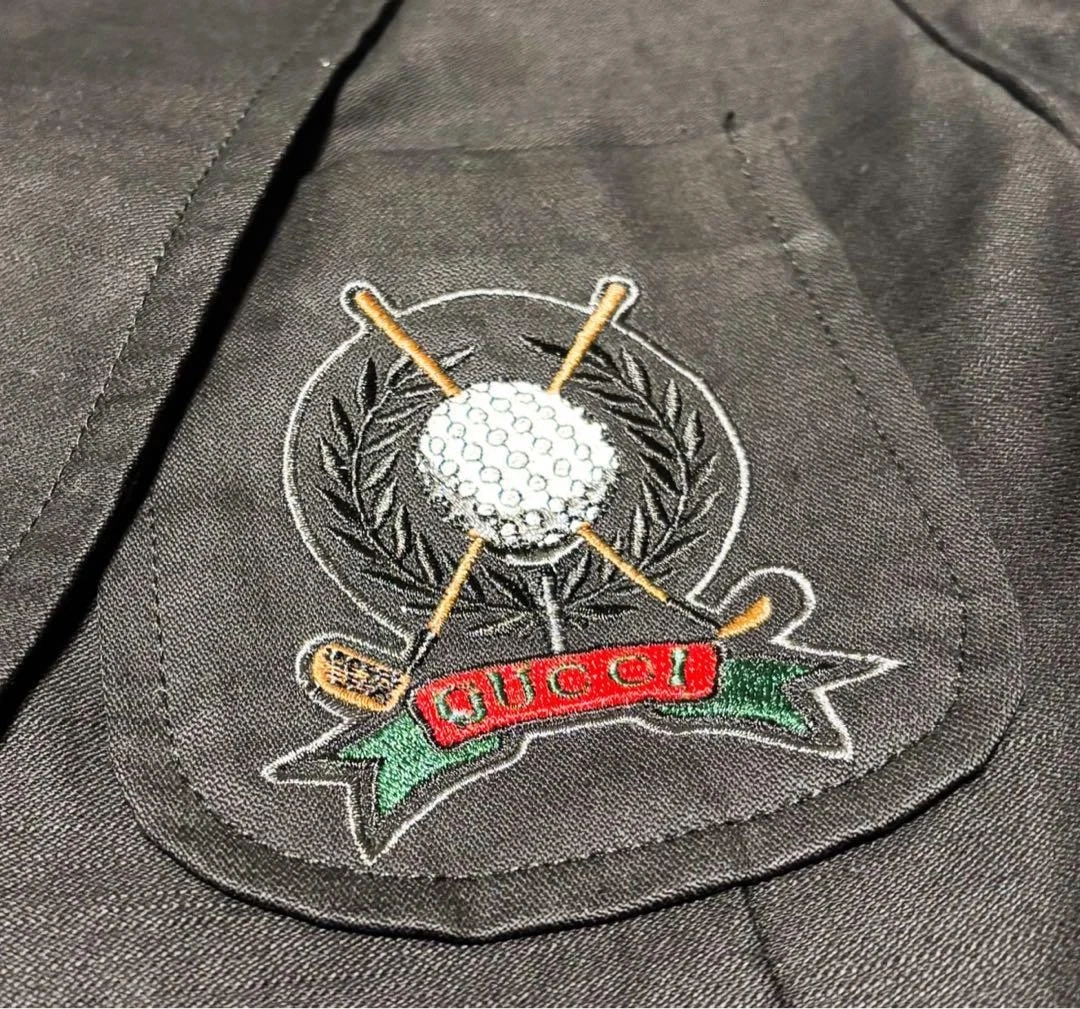 Gucci Patch Giacca Golf Bottone Argento Nero Usatoo Ottimo Tagli