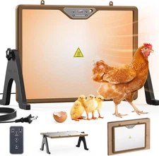 Smart Chicken Coop Heater, Efficient Dual-Heating Chicken Heater Built-In Thermo