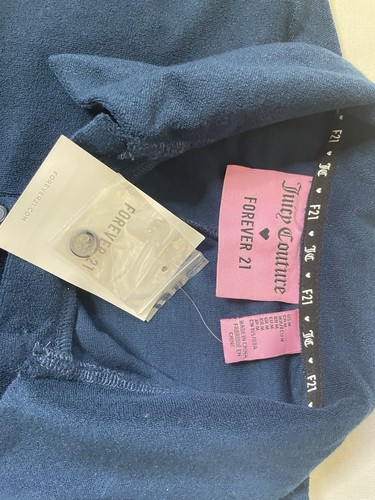 Juicy Couture Terry Rhinestone Romper NAVY BLUE Short Sleeve Size M NEW Y2K - Picture 7 of 15