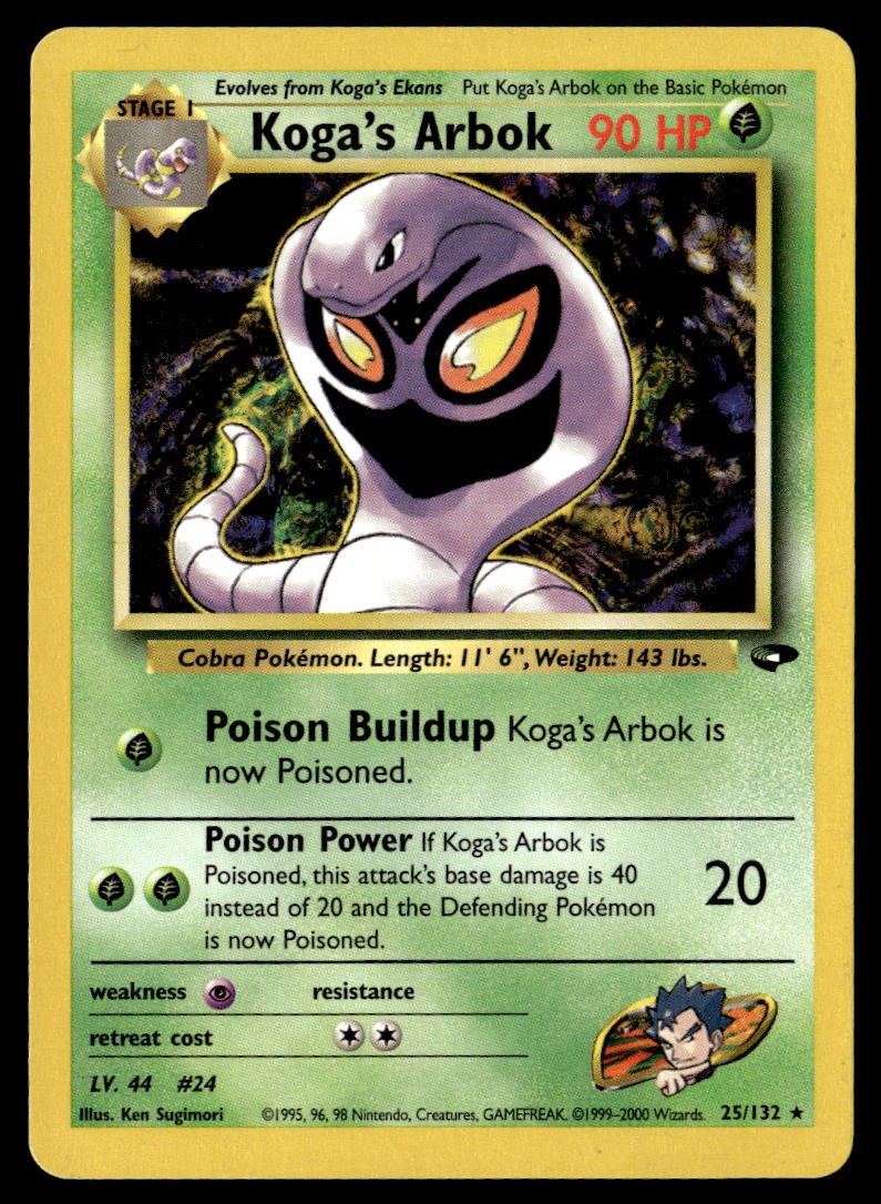 Koga's Arbok 25/132 Rare Gym Challenge Pokemon 2000