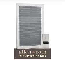 Allen + Roth Motorized Cellular GRAY Shade 27”x72" Blackout w/Remote (#2318947)