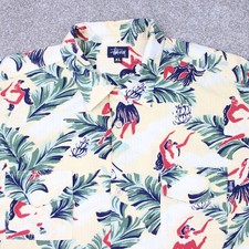 Stussy Regular Size Hawaiian Casual Button-Down Shirts for Men for