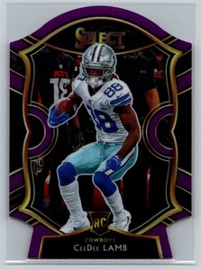 2020 Select # 57 CeeDee Lamb Purple Die Cut Rookie NM