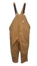 Carhartt Vintage USA Made Union Bib Overalls Duck Canvas Quilted Workwear 46x32