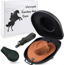Cowboy Hat Case for Travel, Crushproof Box for Panama & Tweed, Hat Carrier with 