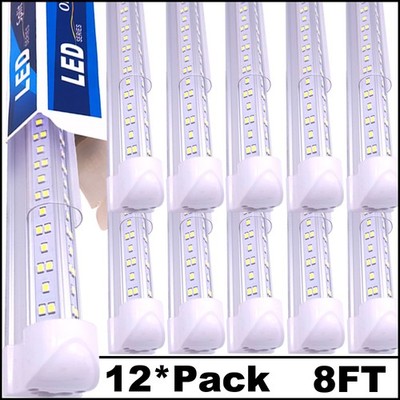12 Pcs 8 FT Led Shop Light 8 Foot 144W T8 Integrated 8' LED Tube Light Fixture
