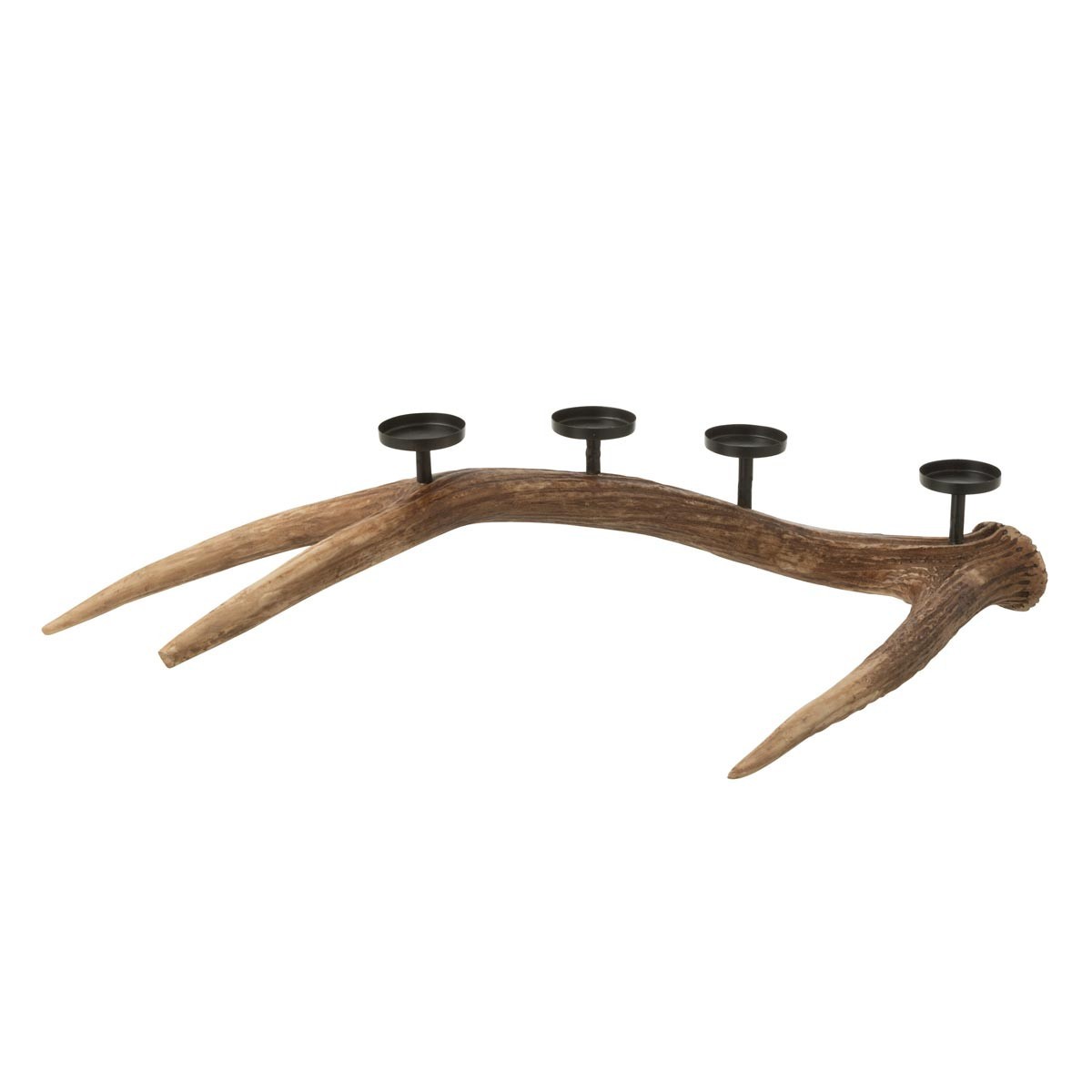 Lustre bois de cerf rustique en résine de 65cm pour séjour chaleureux